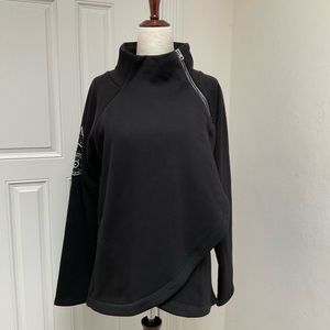 Peloton Cozy Black Funnel Neck  Asymmetrical Sweatshirt Medium